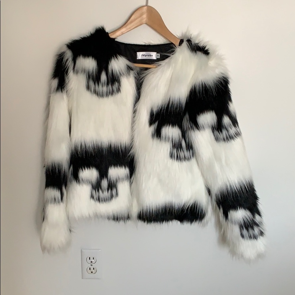 Faux Fur Skull Coat